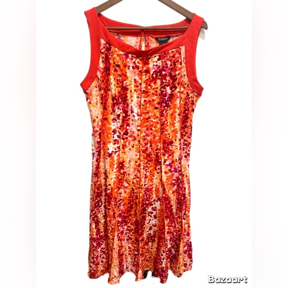 Glamour Red and Orange Backless Dress sz 14 - Picture 6 of 9